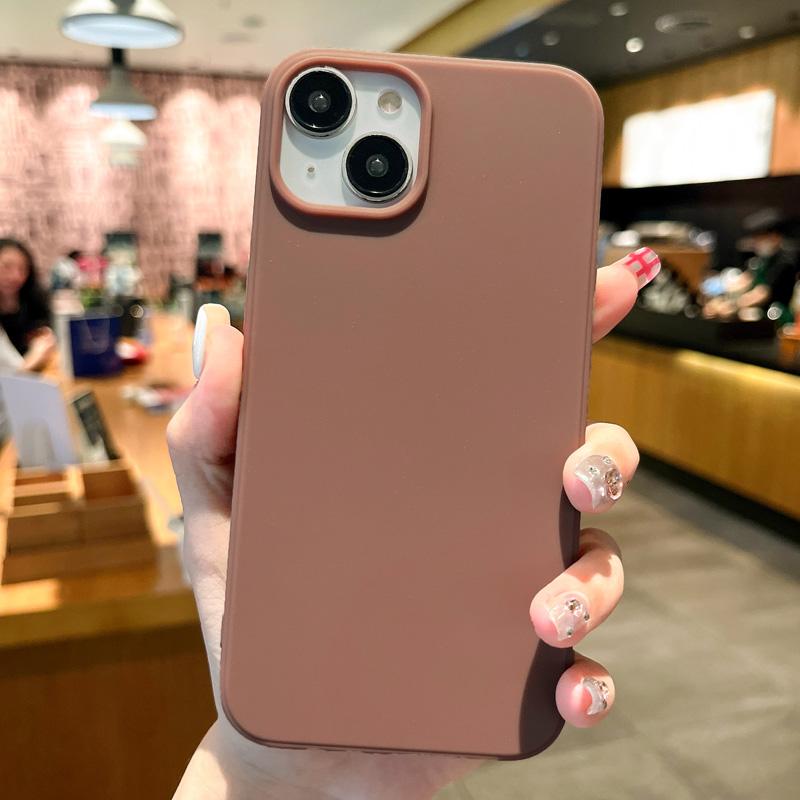 Fashion Candy Colors Soft Phone Case for IPhone 16 12 14 13 15 Pro Max 14Plus Camera Bumper Shock Protection Matte Cover Coque