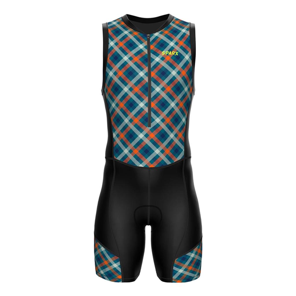 Sparx Summer Men's Triathlon Race Suit Sleeveless Cycling/Running Jumpsuit Pro Team Quick Dry Speedsuit Sport Tri Suit