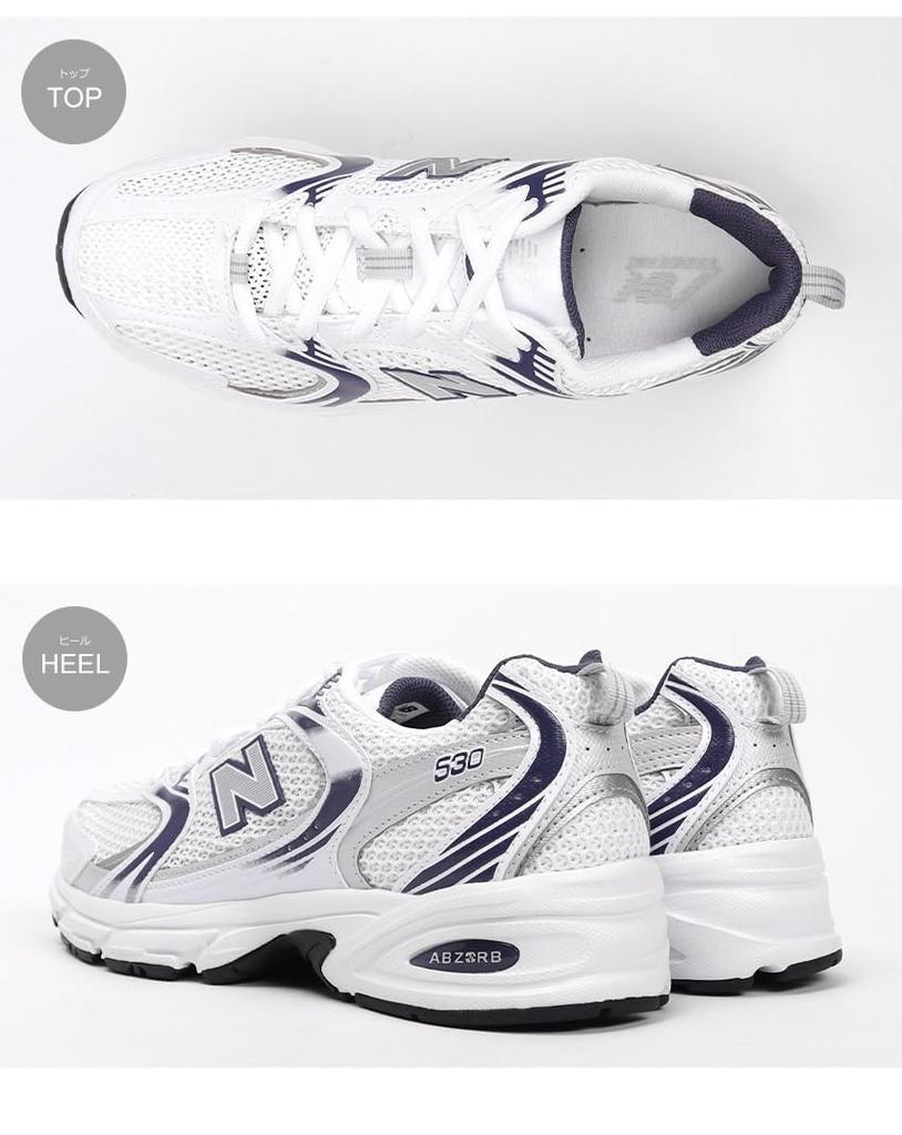 New Balance MR530 MR530BA US Silver and Purple Sneakers, 5.0 (23cm), [Used]