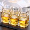 6pcs Set Shot Glass Crystal Glass Drinkware Spirits Cup Transparent Cups Stemware Flat Bottom Small Capacity Wine Glass Drinks