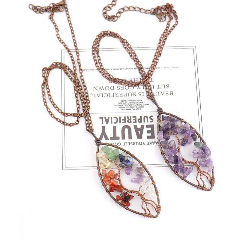 Temu Valence Handcrafted Tree of Life Leaf Necklace N03