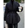 Gentle Style Temperament Versatile Lace Up Design Sense Long Sleeved Cotton Jacket Women Winter Light Mature Style Top