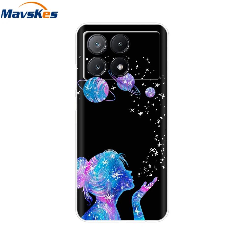 For Xiaomi Poco X6 Pro Case TPU Soft Painted Phone Cases For Xiomi Poco X6 PocoX6 Pro 5G Silicone Cover Flower Fundas Protective