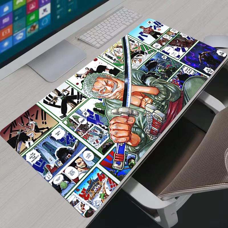 Mouse Pad PC Gamer Anime Desk Mat NonSlip Rubber Laptop One Piece Zoro Playmat for Office Computer Accessories Gaming Mousepad