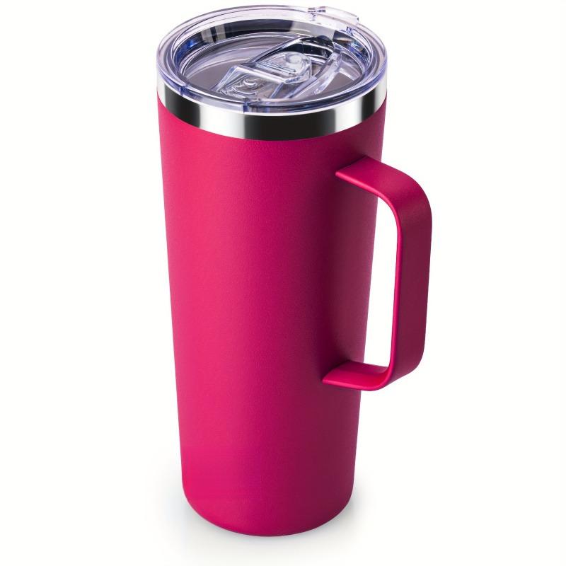 24oz Coffee Tumbler with Handle Lid Creative Thermos Hot Water Bottle Insulated Thermal Cup Stainless Steel Double Wall Car Mug
