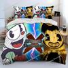 Cartoon Cuphead And Mugman Bedding Set Boys Girls Twin Queen Size Duvet Cover Pillowcase Bed Kids Adult Home Textileextile029963