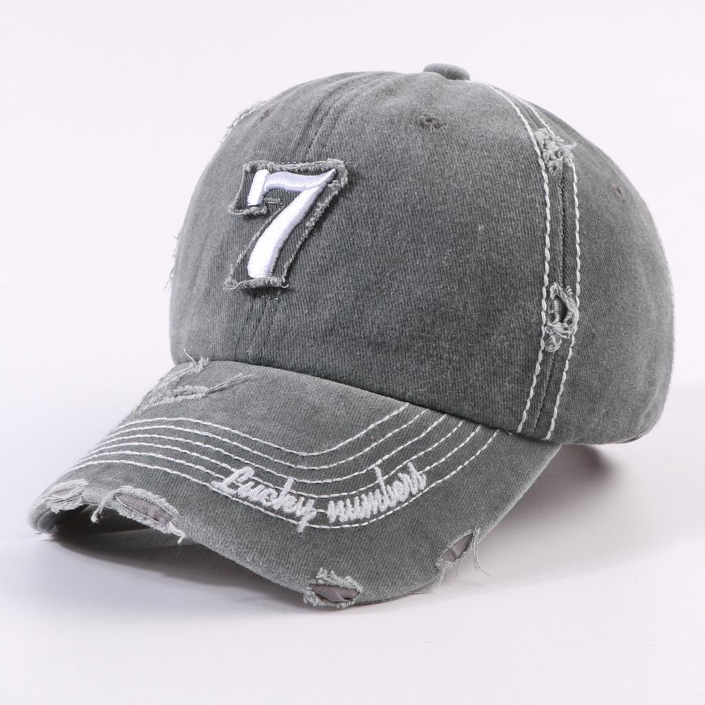 Korean version of heavy industry washed baseball cap spring and summer versatile hole old wide brim show face small washed cap