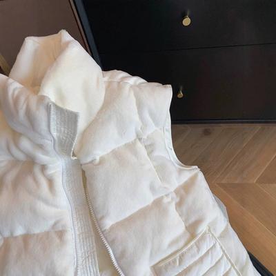 Velvet Stand-up Collar Drawstring Cotton Clothes Vest Women's Winter New Fashion Loose Versatile Thermal Vest