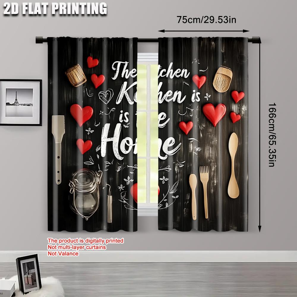 2pcs  2D plane printing Print Curtains Chic Blackout Kitchen Polyester Woven (without rod) Decorations For Home Use for Living