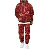 Men's Casual Sweatshirt Set for Fall Winter with Patterned Design, Comfortable Everyday Wear
