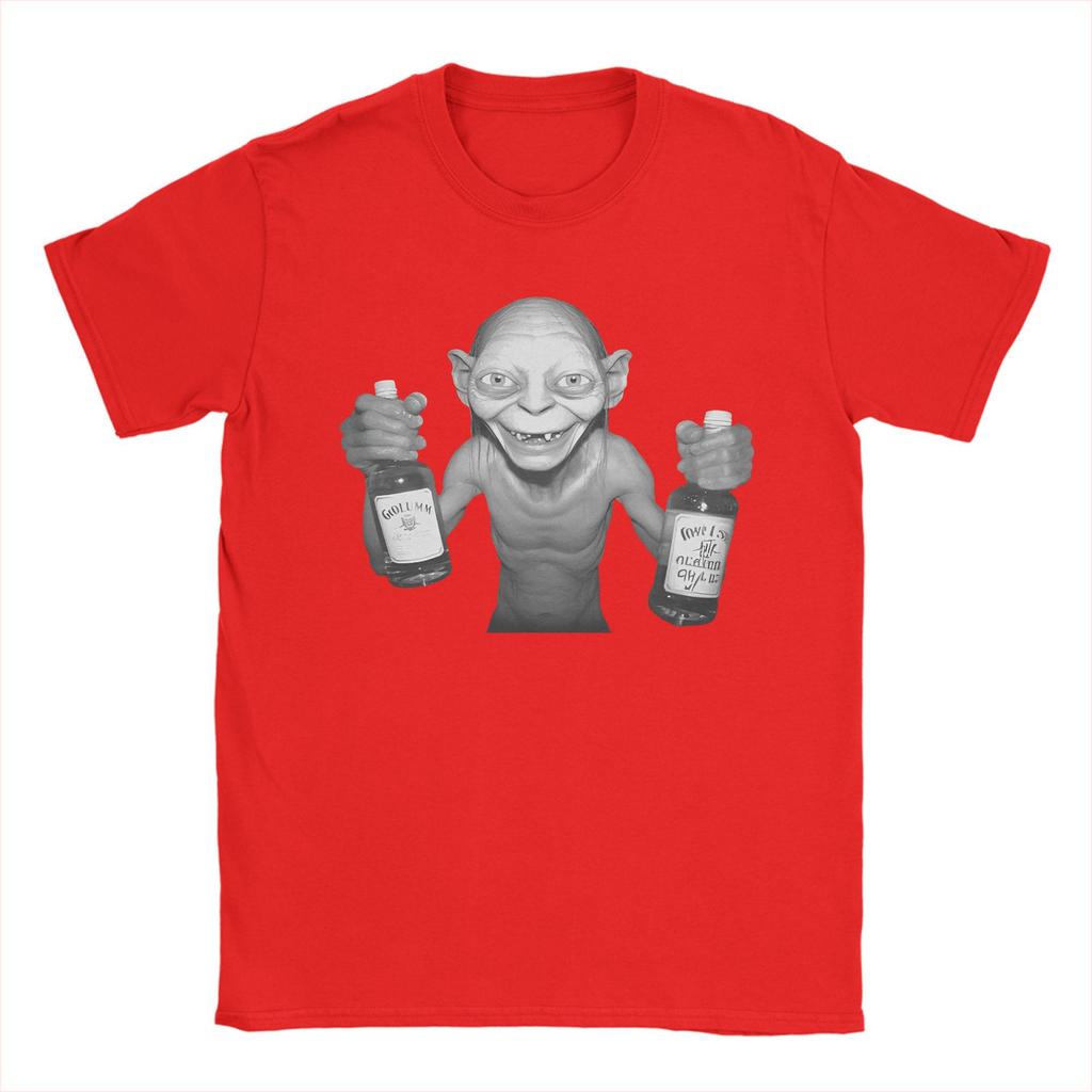 Fashion Gollum drink wine Funny T Shirt For Unisex The Rings Character Cotton T-shirts Short Sleeve Clothing