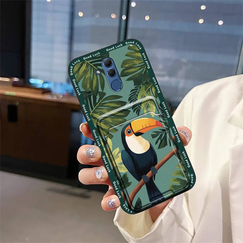Cartoon Soft Case Phone Case For Huawei Mate 20 Lite Back Cover Protective Card Slot Silicone Shockproof Anti-dust TPU
