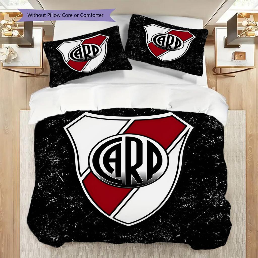 River Plate logo Pattern Bedding Quilt Set Quilt Cover Pillowcase Home Decoration Birthday Gift (1 * duvet cover + 2 * pillowcase, without core)