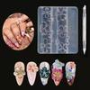 Repair Tools 1/3pcs Relief Lily Flowers Nail Carving Mold 3d Silicone Hawaii Hibiscus Petals Modeling Templates Clear