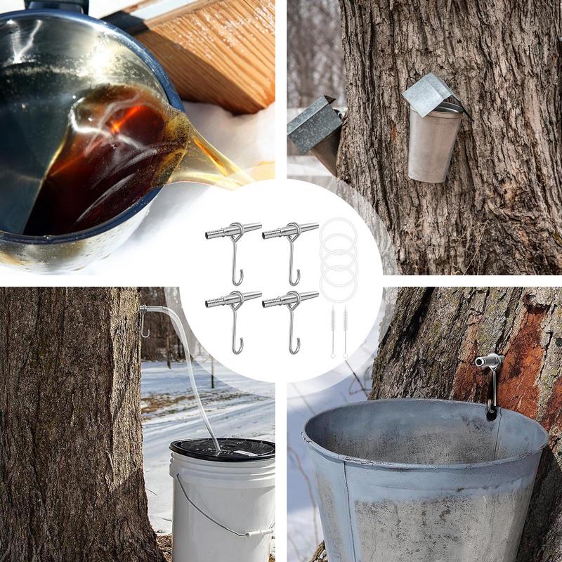 Maple Tree Tapping Set Metal Maple Spiles Tree Tap Filter Sturdy Stainless Steel Maple Tree Taps Spiles for Garden Yard