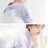 (Dita) Women's Yukata 5-Piece Set, Blue, Light Blue, White, Bellflower Pattern, Japanese Style, Simple, Elegant, Easy to Wear by One Person (Koto no