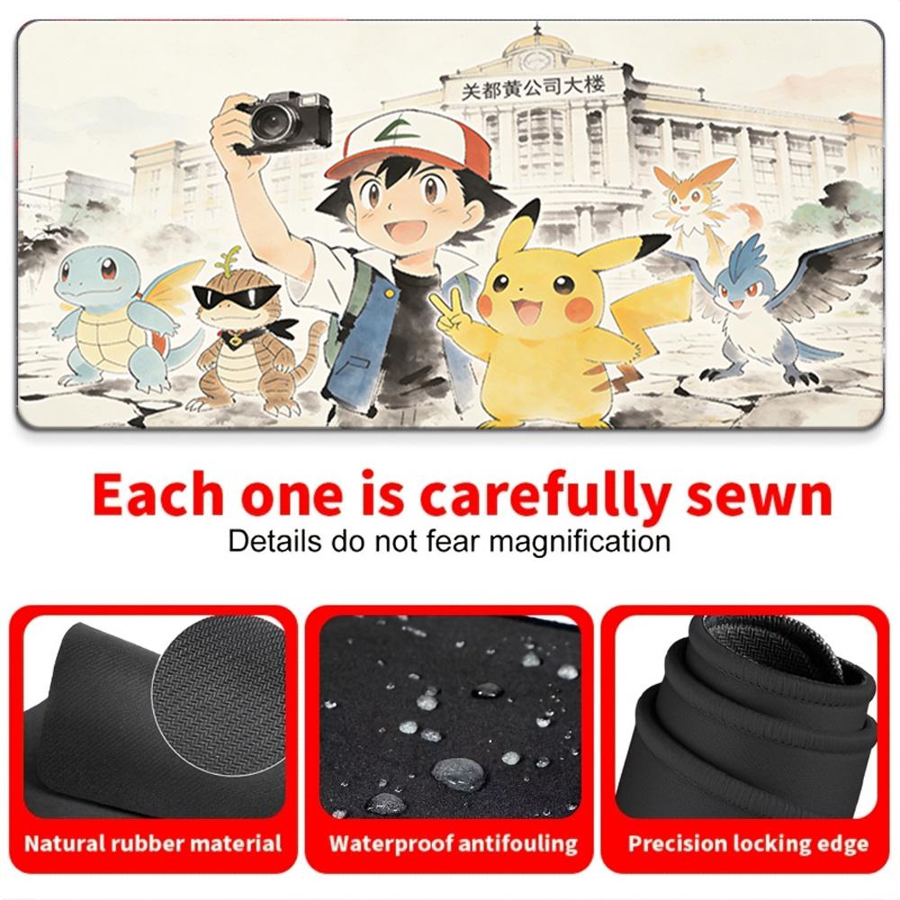 Cozy Summer Pikachu Desk Mat NonSlip Washable Gaming Mouse Pad 30x80x0.2cm