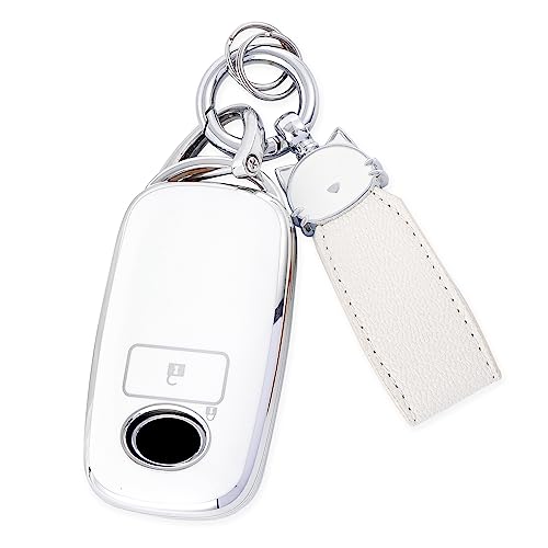 

Чехол для ключа ZANEKO, совместимый с Toyota Rise, вместительный чехол для ключа, совместимый с Daihatsu Rocky, новый чехол для смарт-ключа Taft Tanto Custom (Кот, Серебряный Уит