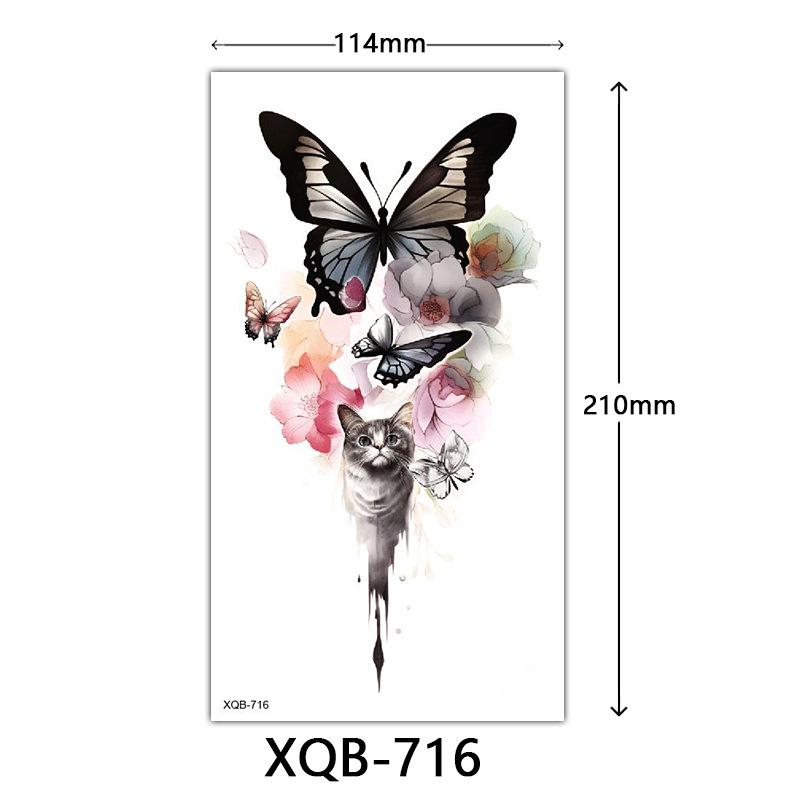 Small Full Arm Tattoo Sticker, Flower Letters, Plain Flower Tattoo Sticker Tattoo