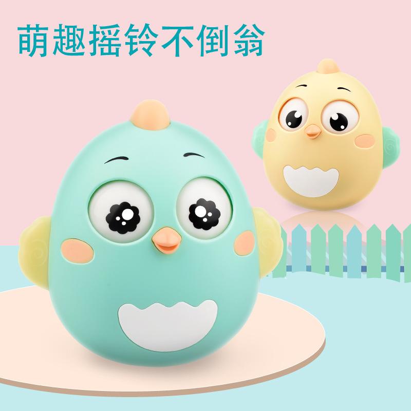 Kojenecká hračka Tumbler kuřátko 3-6-12 měsíců uklidňující pro novorozence raná výchova kousátko chrastítko dětská hračka