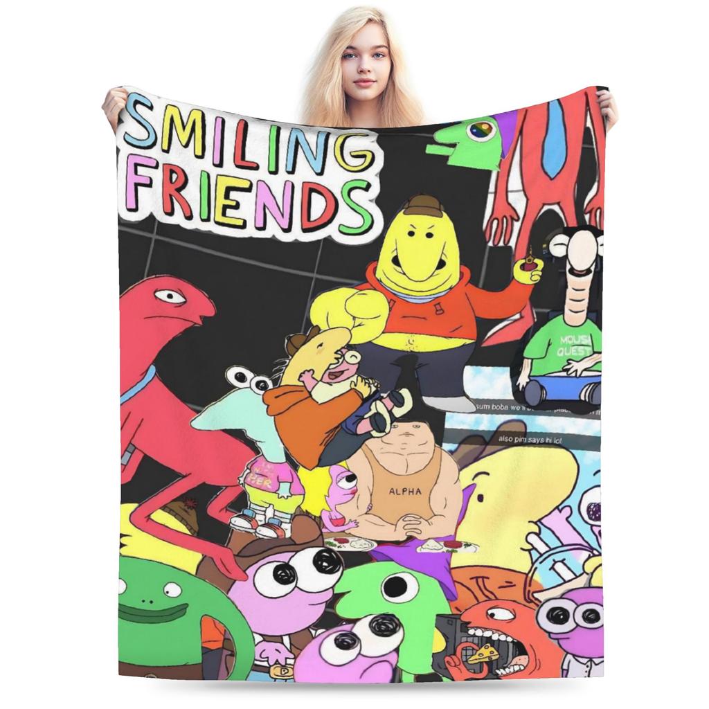glep smiling friends Gift Blanket For Men Women Warm Cozy Fluffy  Throw Blankets for Bed 50x60 Inches Multiple Sizes