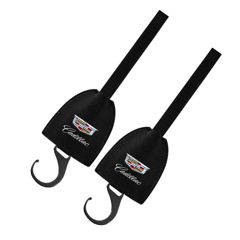 Leather Car Seat Back Hooks Portable Hanging Bag Rack For Cadillac XT5 XTS CTS BLS SLS DTS SRX Escalade Tiburon Deville