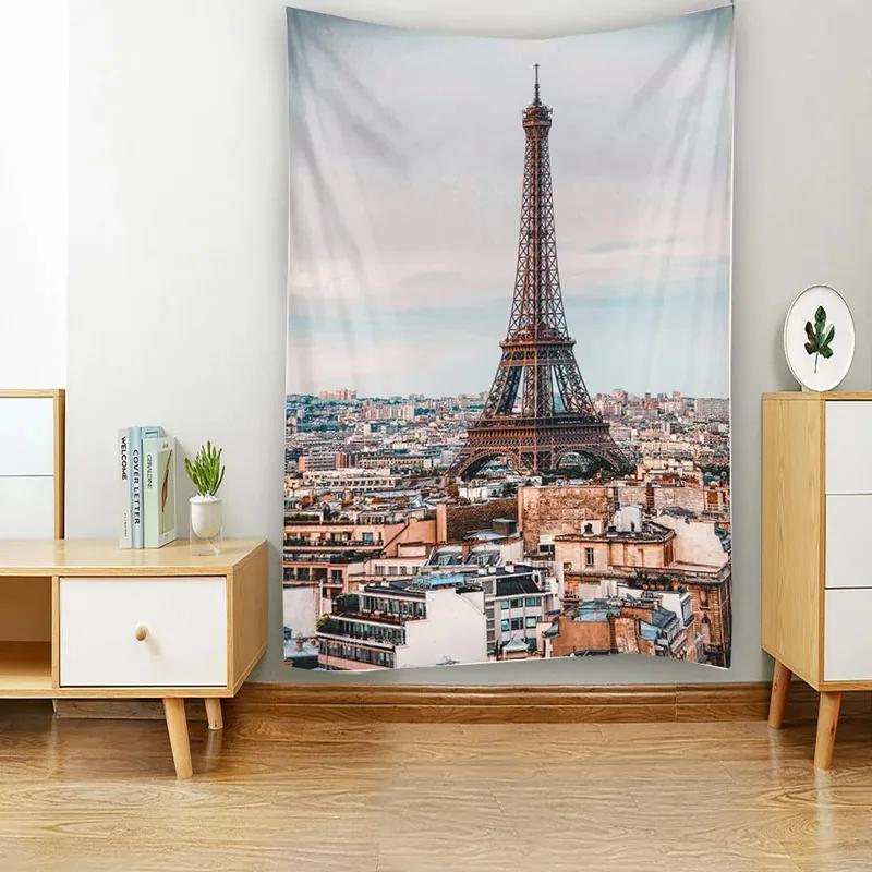 Эйфелева башня Париж Гобелен Офис Гостиная Гобелен Украшение стены дома Гобелен 100x75cm
