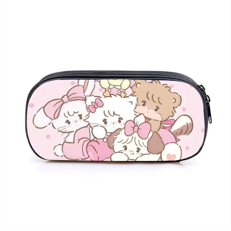 Mikko Pencil Bag Anime Pencil Cases Canvas Kawaii Stationery Box Children's Office Student School Supplies Stationary