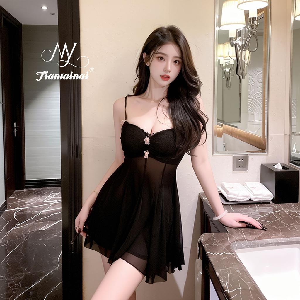 Sexy mesh passion erotic underwear small breasts show big pure desire perspective temptation suspender nightdress flirting erotic underwear