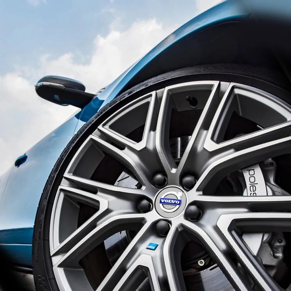 4ks 64MM Originální poklice kryty středů kol auta krytky kryt emblém náhradní pro Volvo Rdesign T6 AWD C30 C70 S40 Styling