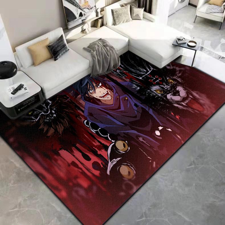 Jujutsu Kaisen 3D kreslený anime oblastní koberec Obývací pokoj Ložnice podložka na podlahu Kuchyň Protiskluzová matná podložka Koberec do dětského pokoje