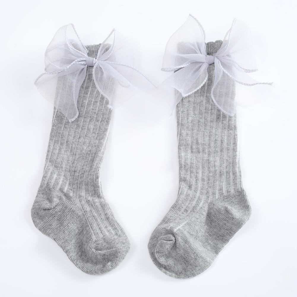 

Новорожденные девочки носки детские носки малышки девочки большой бант до колена длинные мягкие хлопковые кружевные детские носки 0-3 года S