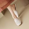 Fashion 2025 Summer Women Mules Split Leather Shoes for Women Square Toe Low Heel Shoes Cover Toe Slip-on Women Sandals Retro Slippers