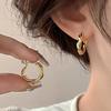 Women's Luxury Textured Metal Hoop Earrings - Versatile Niche Design