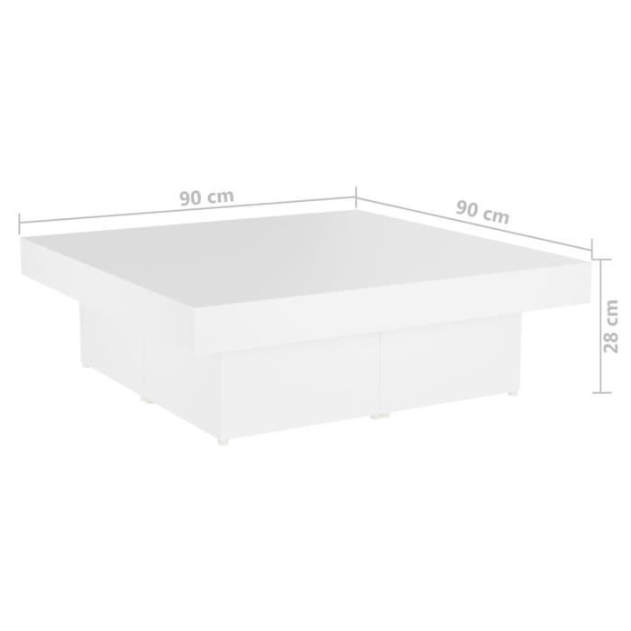 VidaXL Coffee Table White 90x90x28 Cm Chipboard.