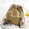 Women's Lightweight Canvas Drawstring Backpack for Tutoring and School 
