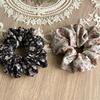 French Retro Floral Ponytail Holders For Women Aesthetic Oil Painting Flower Headbands Versatile Daily Hair Elastic
