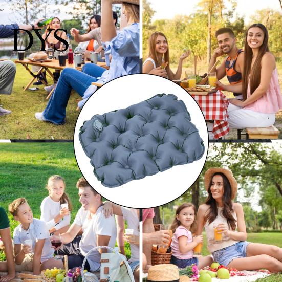 Inflatable Seat Cushion Waterproof Wear-Resistant Quick Inflate Deflate Comfortable Air Support Airplane Car Pad Camping