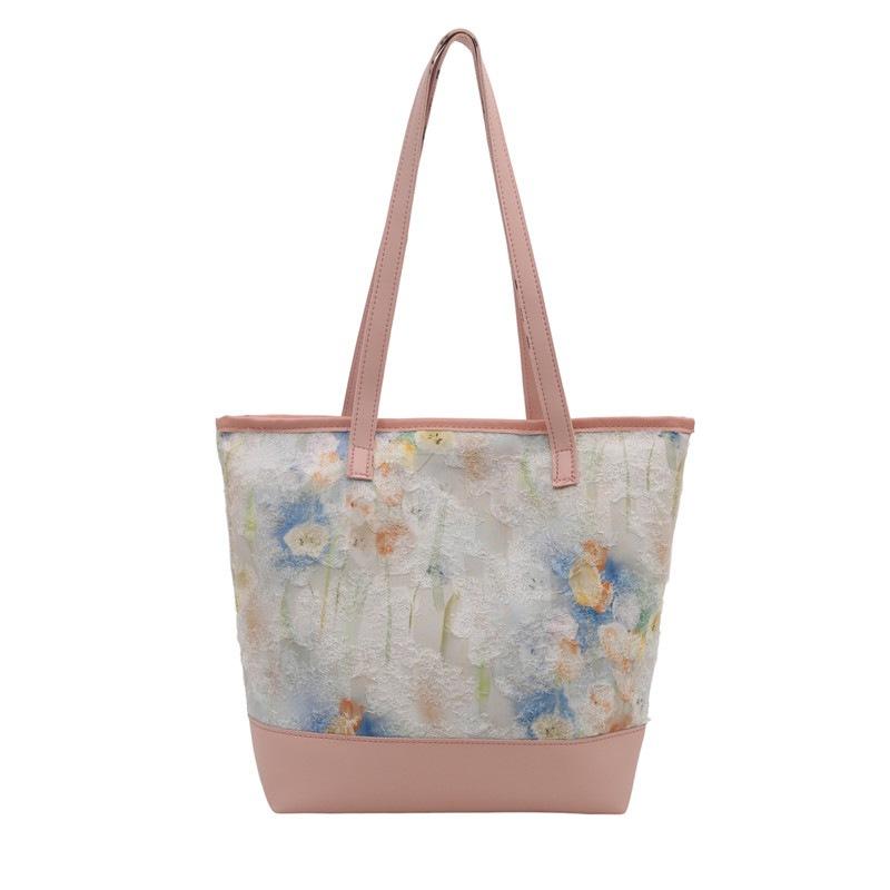 2025 New Chinese Literary and Artistic Ink Painting Small Fresh Female Shoulder Bag Large Capacity Handbag Fairy Tote Bag