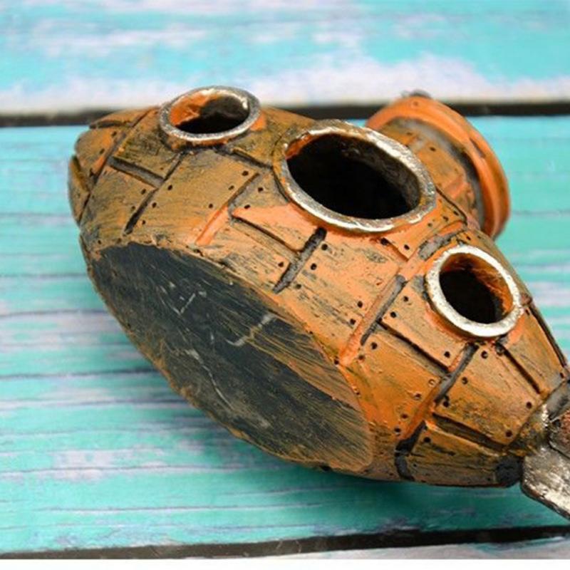 Aquarium Fish Tank Decorations Landscape Submarine Wreck Ship Vintage Resin Design Boat Aquarium Accessories Home Decorations