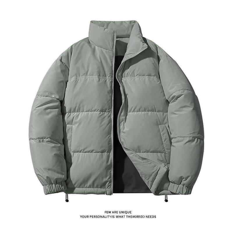 Winter New Warm Thickened Down Jacket Men's Bread Jacket Trendy Brand Short Stand-up Collar Handsome White Duck Down Jacket