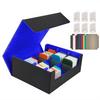 ZWSJLC Deck Case, Card Storage, Large Capacity, PU Leather, Trading Card Storage Box with 24 Dividers and Card Stoppers, Compatible with MTG and Other