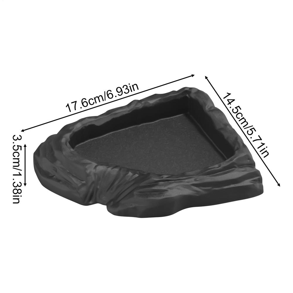 

Turtle Water Dish Bearded Dragon Pool Basin Space-saving Turtle Water Food Bowl for Tortoise Snake Bearded Dragon Gecko Aquarium чёрный
