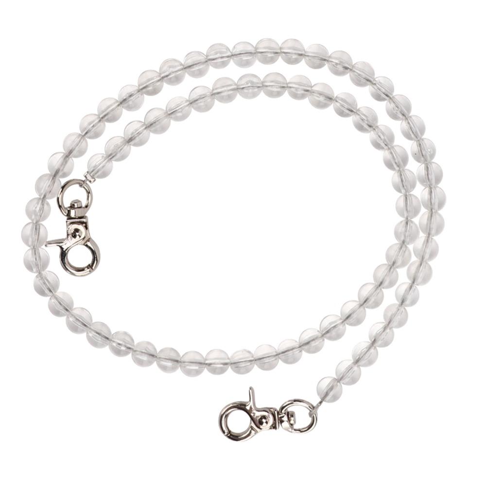 2pcs Transparent Bag Chain Metal Chain Purse Chain Bead Assortments Bag Strap  Handbag Accessories