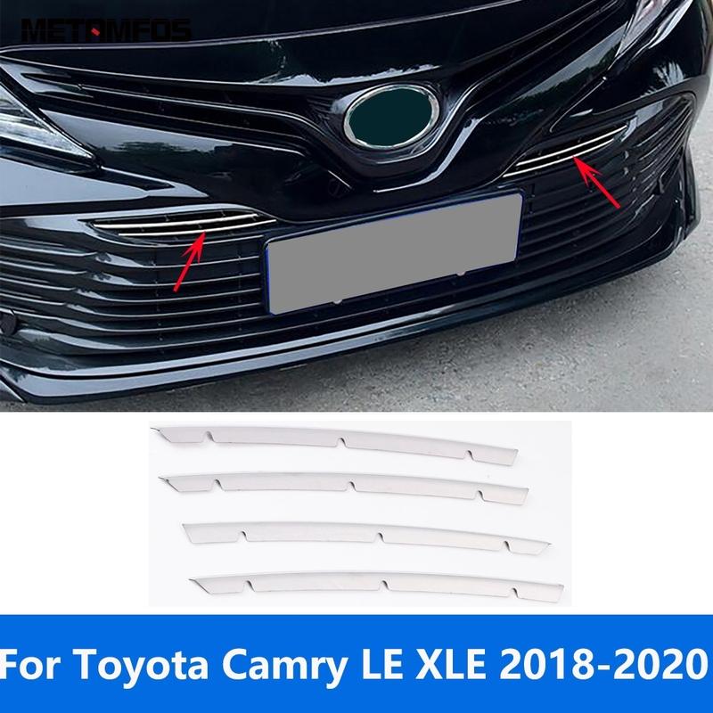 For Toyota Camry LE XLE 2018   Stainless Steel Front Center Grille Racing Grill Trim Sticker Accessories Car Styling