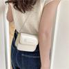 Silver bag mni shoulder minimalist style small square bag cute leather lipstick messenger chain bag female