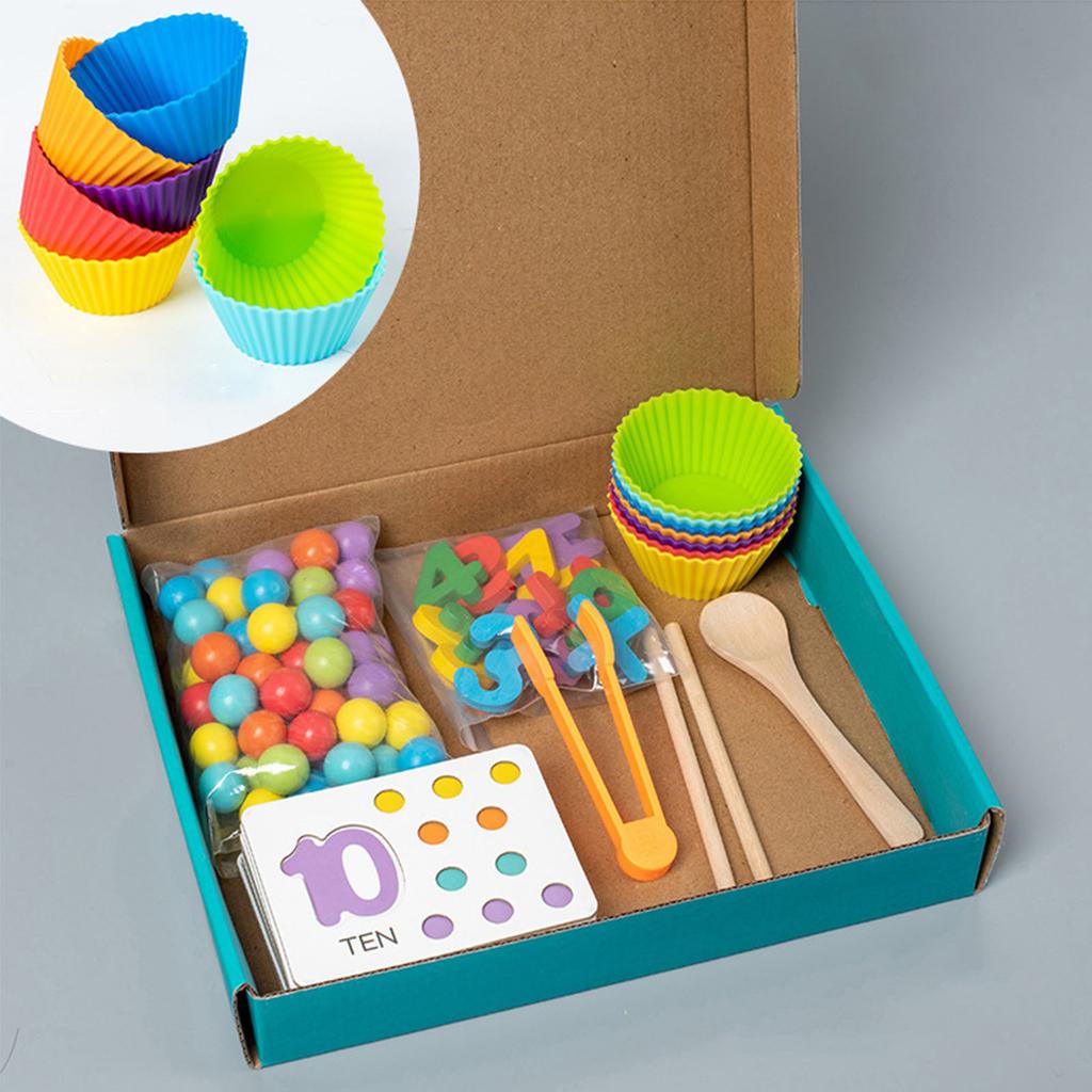 Educational Color and Number Matching Game Math Counting Toy For Kids Mathematical Concept Learning Classification Skill