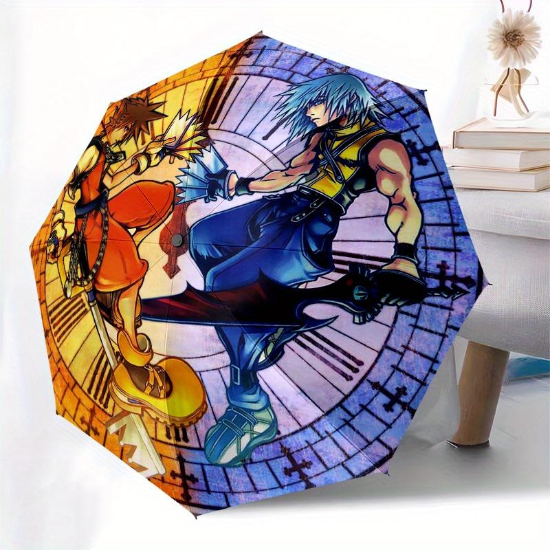 Kingdom Hearts, Sora vs. Riku-themed, Eight-ribbed, Self-folding Umbrella Is Suitable for Everyday Outdoor Use and Is An Ideal Gift for Frie