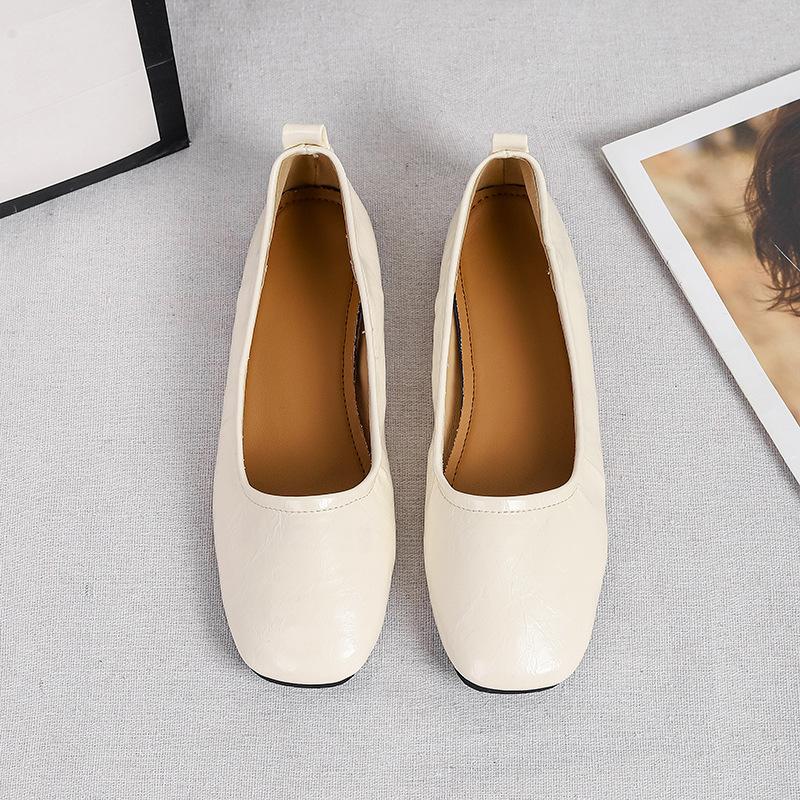 Fashion Flat Shoes Women Light Mouth Single Shoes Women's Spring Summer New Versatile Flat Bottom Square Head Solid Color Women's Shoes