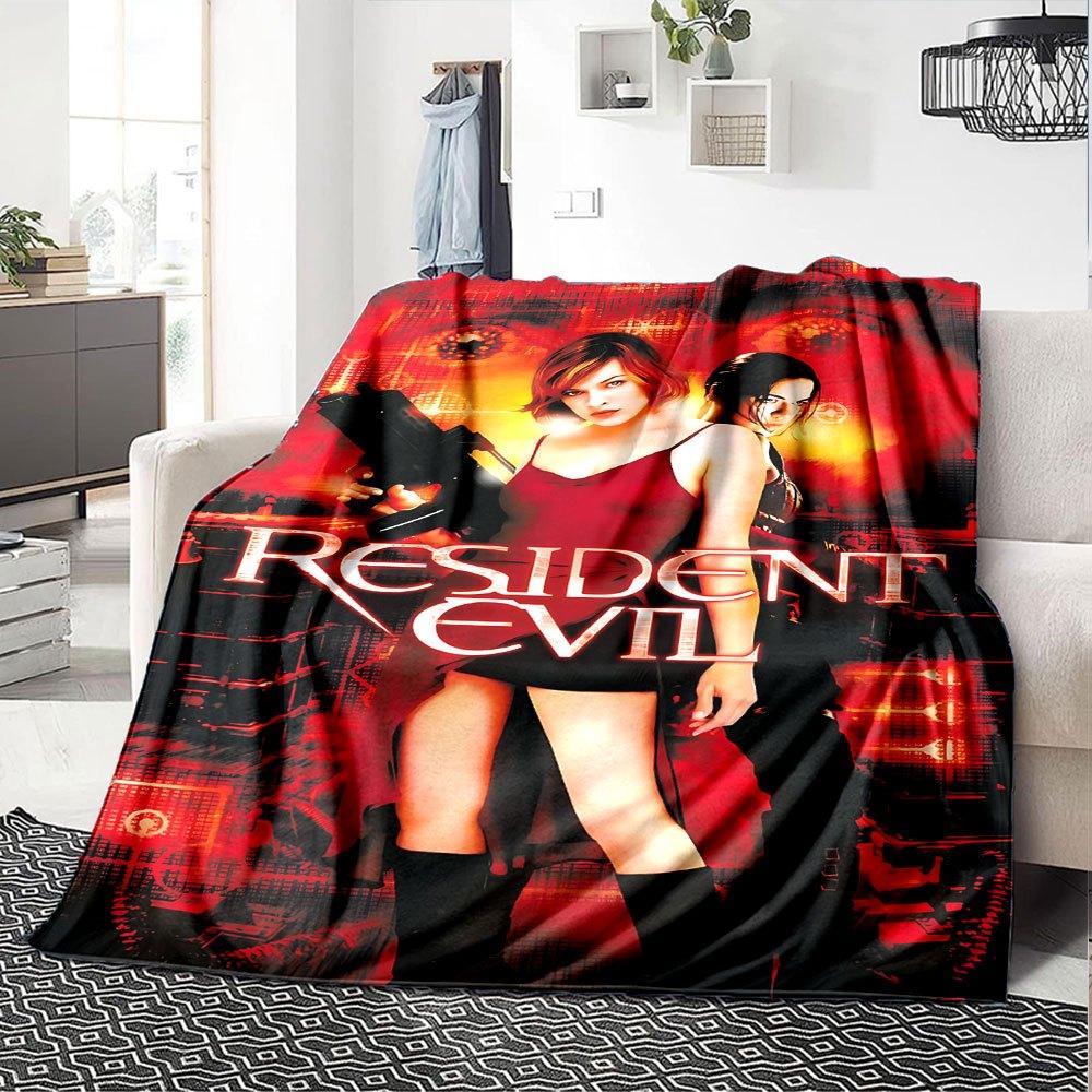 1pc Resident Evil 12 Blanket Soft Warm Throw for Home, Office, Travel All Season Cozy Bedding Gift, Office Cozy Accessor